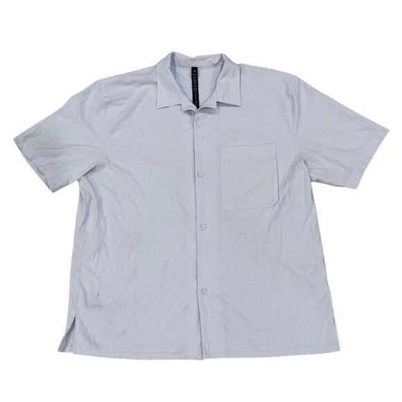 lululemon Camp Collar Ripstop Button Shirt Men’s XL Light Gray Short Sleeve - Picture 1 of 7